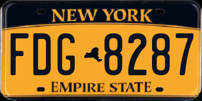 NY license plate FDG8287