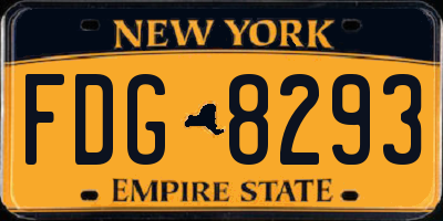 NY license plate FDG8293