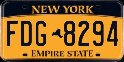 NY license plate FDG8294