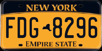 NY license plate FDG8296