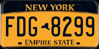 NY license plate FDG8299