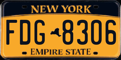 NY license plate FDG8306