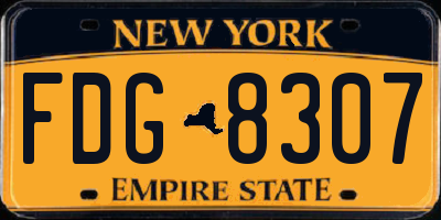 NY license plate FDG8307