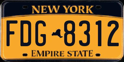 NY license plate FDG8312