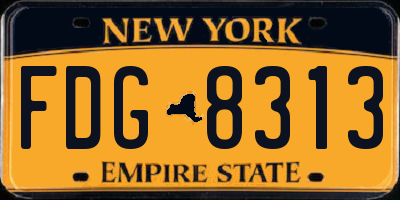 NY license plate FDG8313