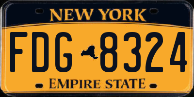 NY license plate FDG8324