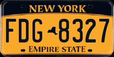NY license plate FDG8327