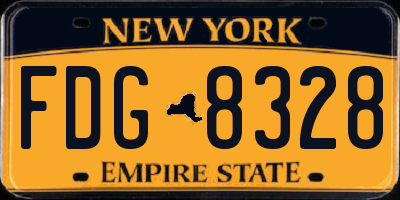 NY license plate FDG8328