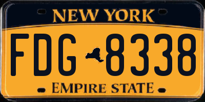 NY license plate FDG8338