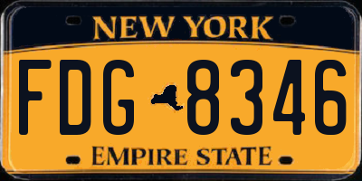 NY license plate FDG8346