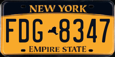 NY license plate FDG8347