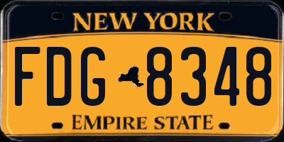 NY license plate FDG8348