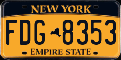 NY license plate FDG8353