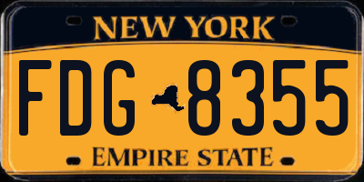 NY license plate FDG8355
