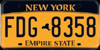 NY license plate FDG8358
