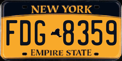 NY license plate FDG8359