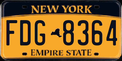 NY license plate FDG8364