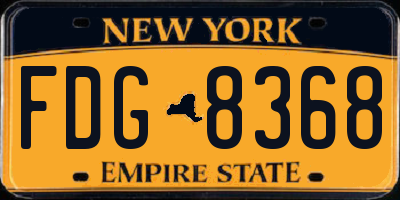 NY license plate FDG8368