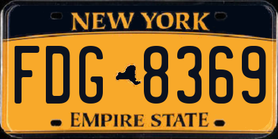 NY license plate FDG8369