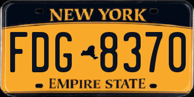 NY license plate FDG8370