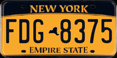 NY license plate FDG8375