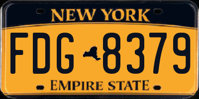 NY license plate FDG8379