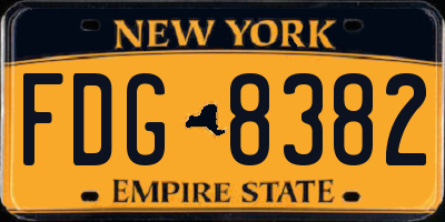 NY license plate FDG8382