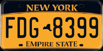 NY license plate FDG8399