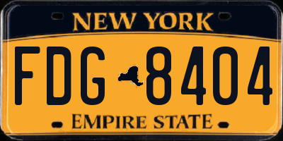 NY license plate FDG8404