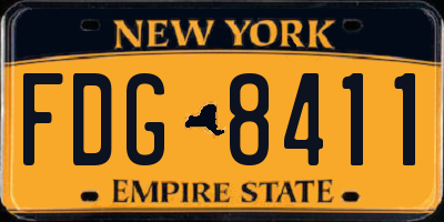 NY license plate FDG8411