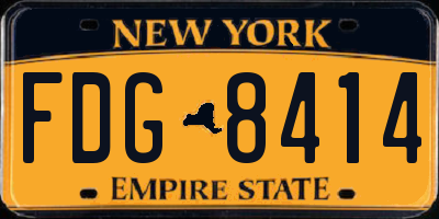 NY license plate FDG8414