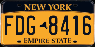 NY license plate FDG8416