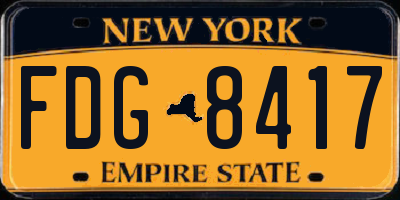 NY license plate FDG8417