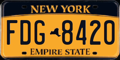 NY license plate FDG8420