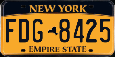 NY license plate FDG8425