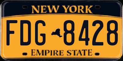 NY license plate FDG8428