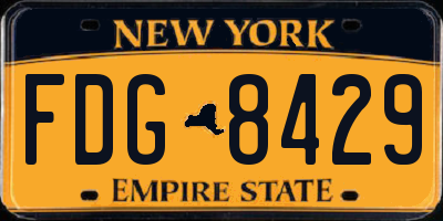 NY license plate FDG8429