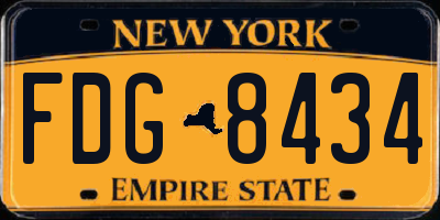 NY license plate FDG8434