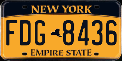 NY license plate FDG8436