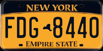 NY license plate FDG8440