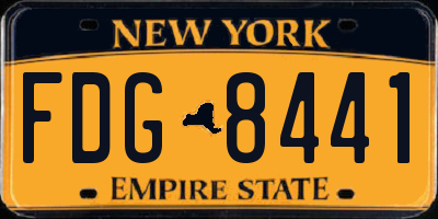 NY license plate FDG8441