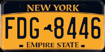 NY license plate FDG8446