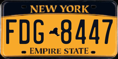 NY license plate FDG8447