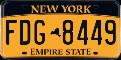 NY license plate FDG8449
