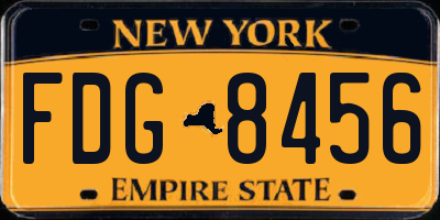 NY license plate FDG8456