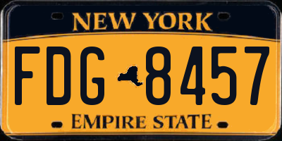 NY license plate FDG8457