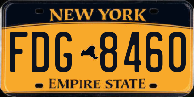 NY license plate FDG8460