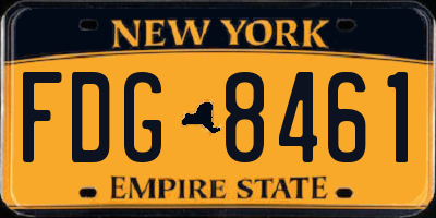 NY license plate FDG8461