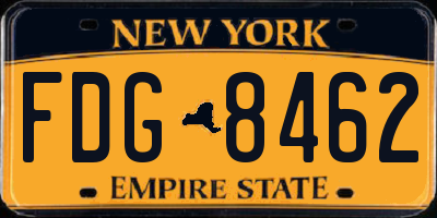 NY license plate FDG8462