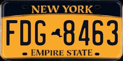 NY license plate FDG8463
